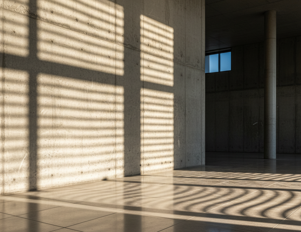 Architectural wall lighting with soft shadows and reflections enhancing texture.”