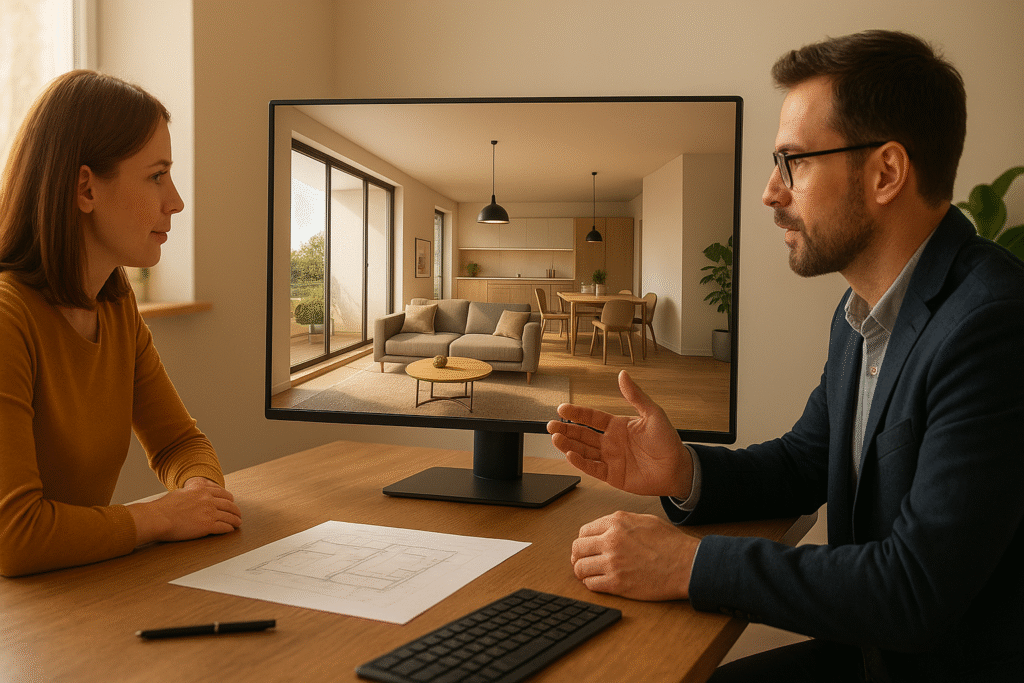 3D render improving architectural design communication between client and architect