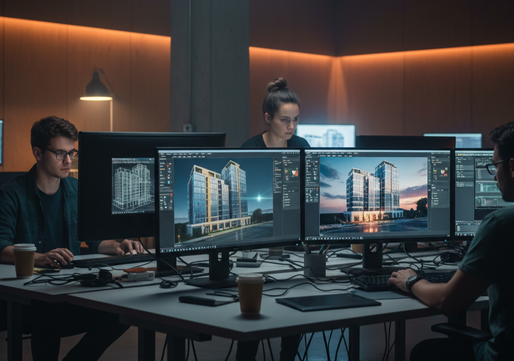 3D Architectural Animation workflow at a modern design studio