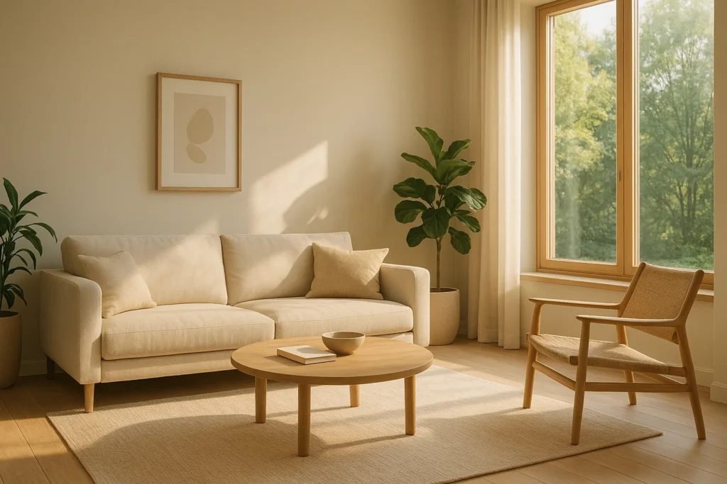 Modern architectural interior illuminated by natural light