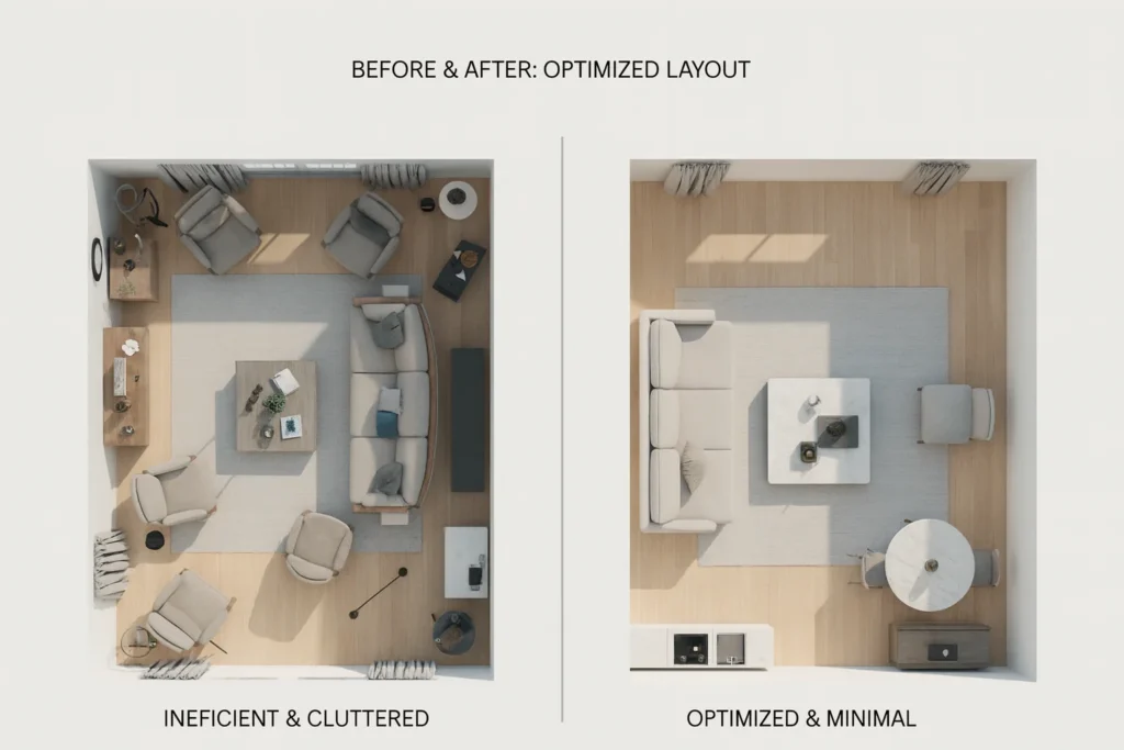 3D rendering for kitchen space planning